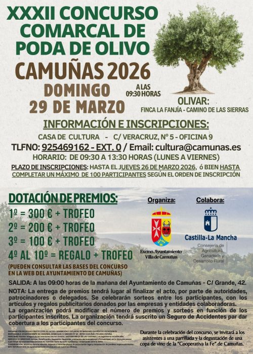 XXXII CONCURSO PODA DE OLIVO - CAMUÑAS 29 MARZO 2026